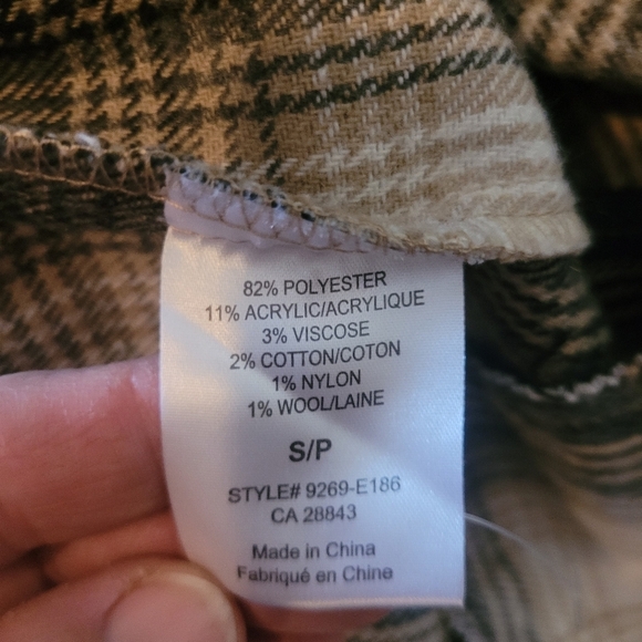 Tattoo Brown and Tan Plaid Oversized Button Up Shacket S - Picture 8 of 8